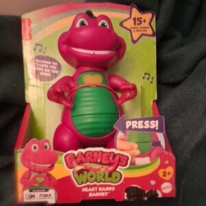 Fisher-Price Barney Plush Figure in Pink and Green